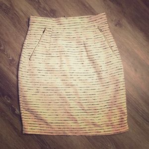 White and black pencil skirt